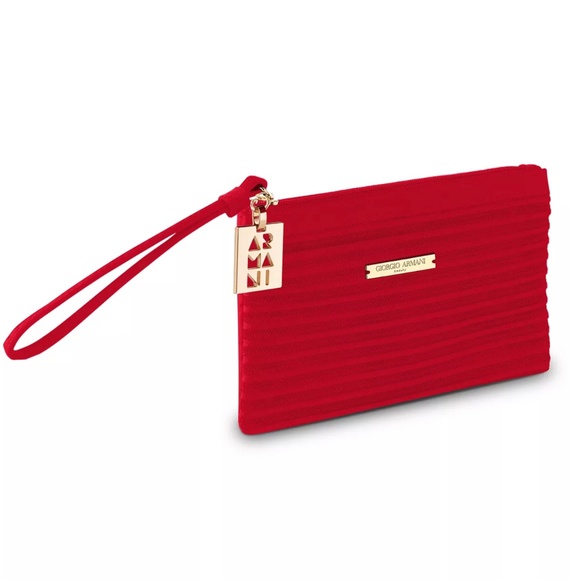 Armani Bag Wristlet Red NEW Dust Bag - Picture 1 of 7